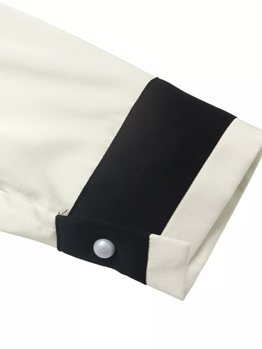 Contrast Trim V-Neck Blouse - RichDrip