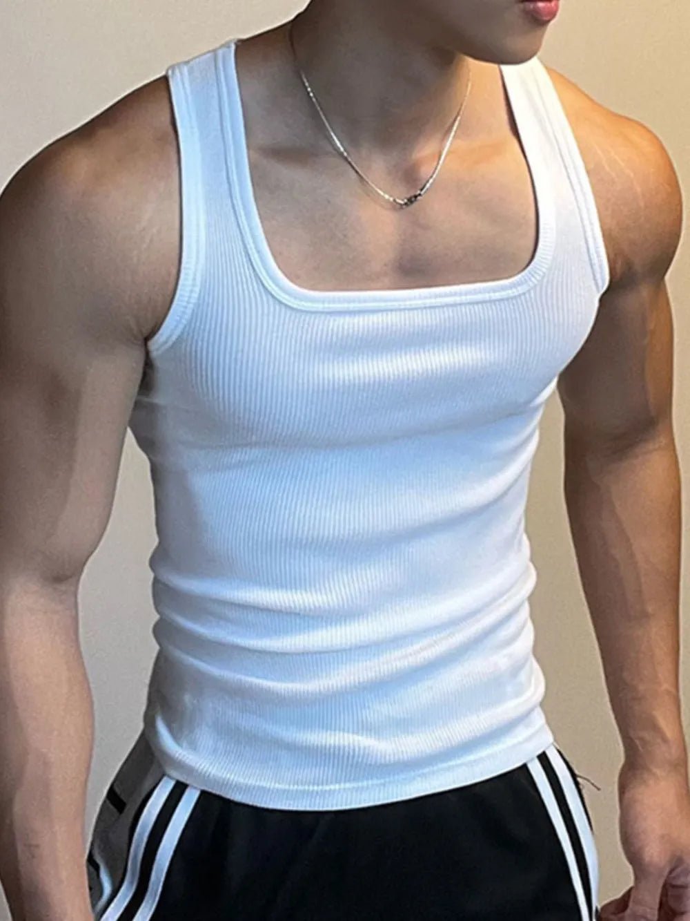 Men's Square Neck Wide Strap Tank - RichDrip