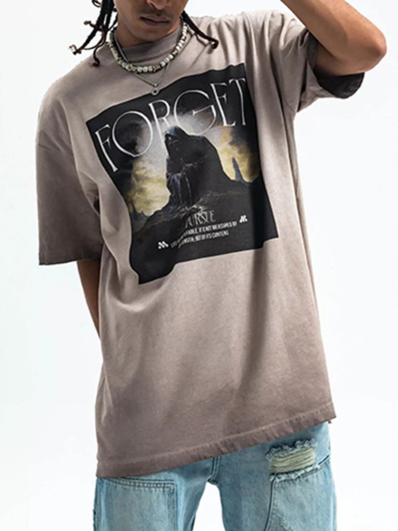 Men's Vintage Wash Graphic Oversized T-Shirt - RichDrip
