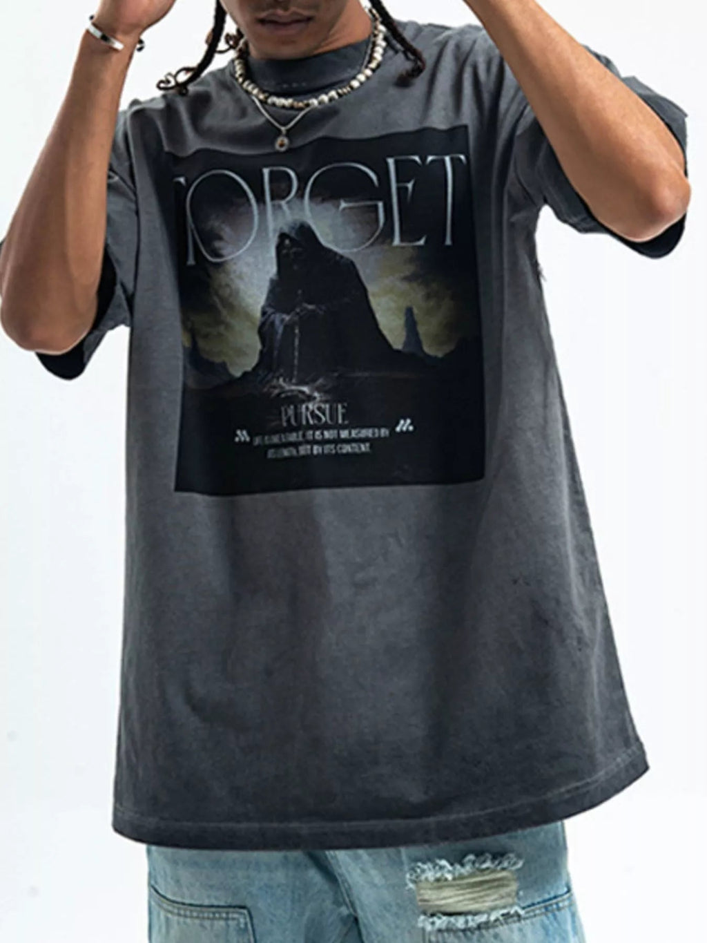 Men's Vintage Wash Graphic Oversized T-Shirt - RichDrip