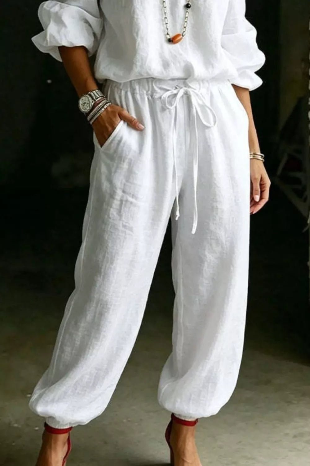 Off-Shoulder Top & Pants Set – Plus Size - RichDrip