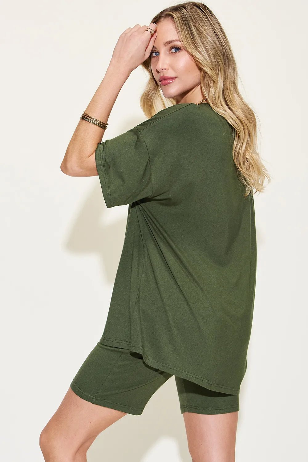 V-Neck Drop Shoulder T-Shirt & Shorts Set - RichDrip