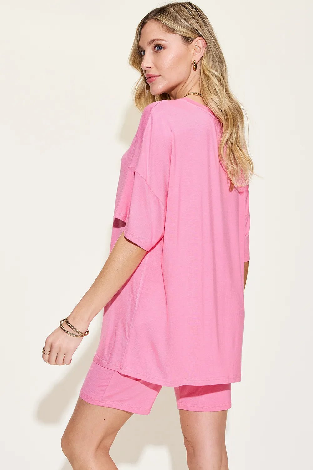 V-Neck Drop Shoulder T-Shirt & Shorts Set - RichDrip