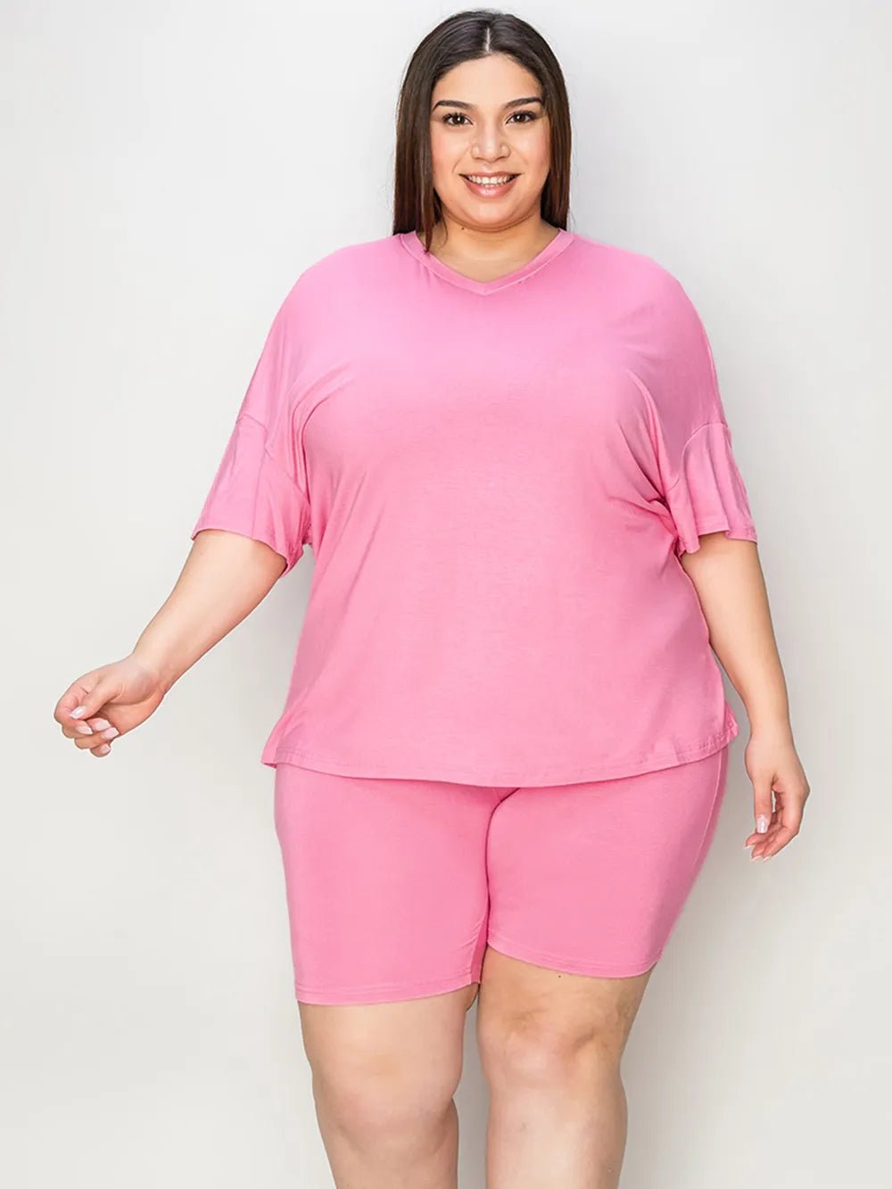 V-Neck Drop Shoulder T-Shirt & Shorts Set - RichDrip