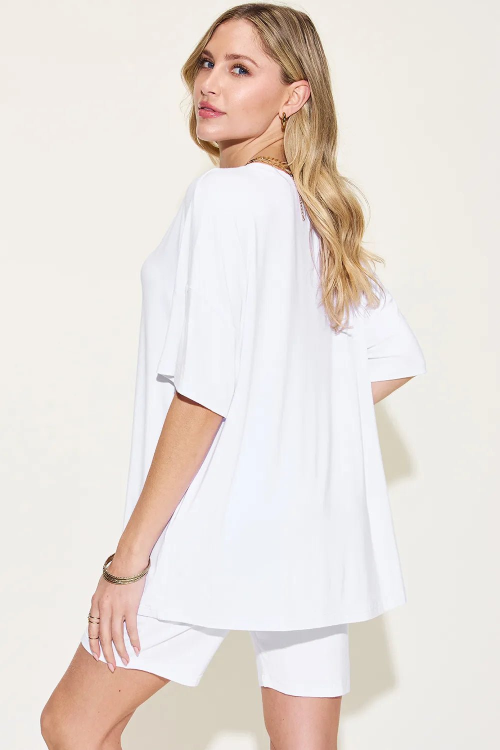 V-Neck Drop Shoulder T-Shirt & Shorts Set - RichDrip
