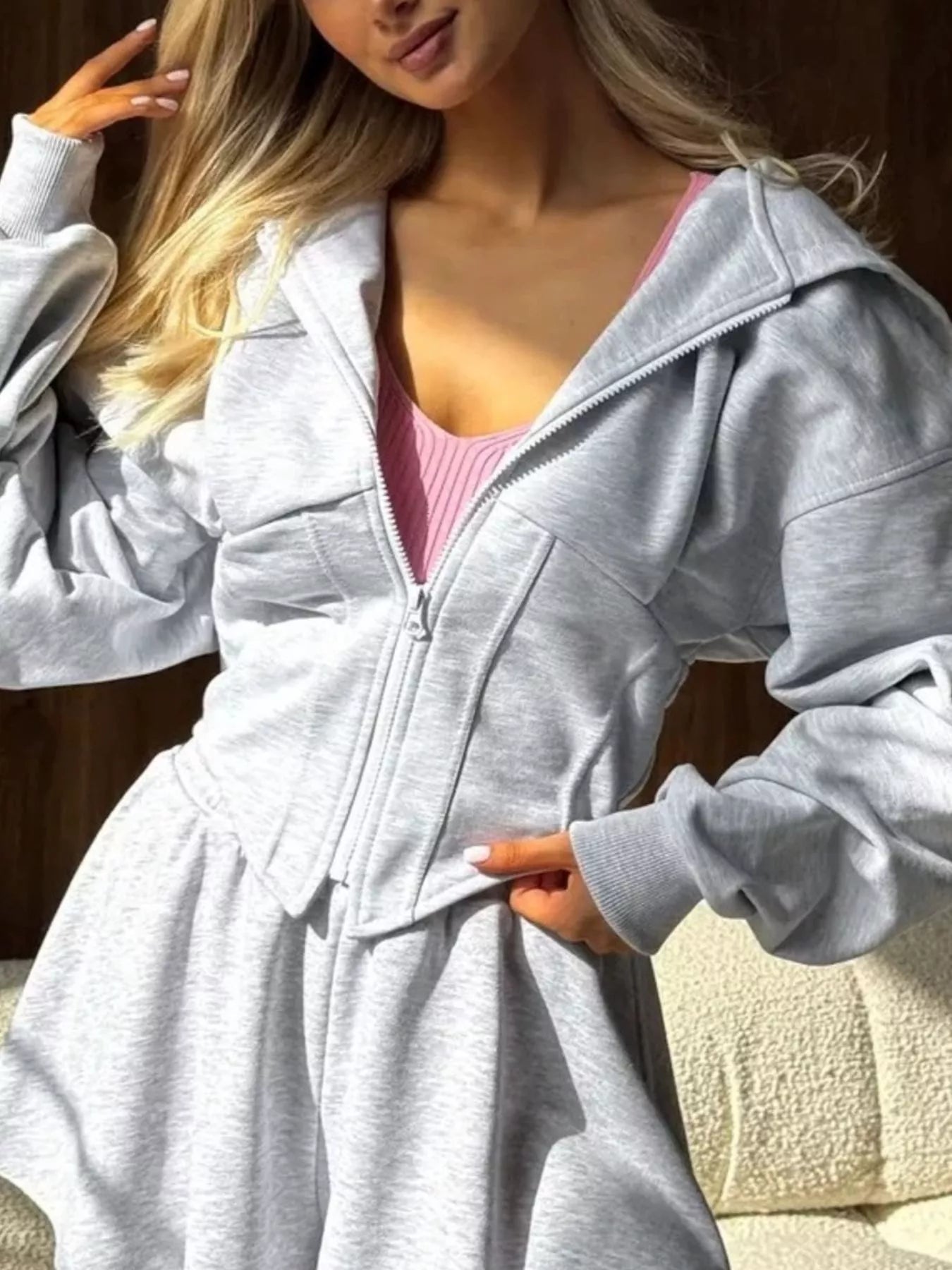 Zip-Up Cropped Hoodie - RichDrip