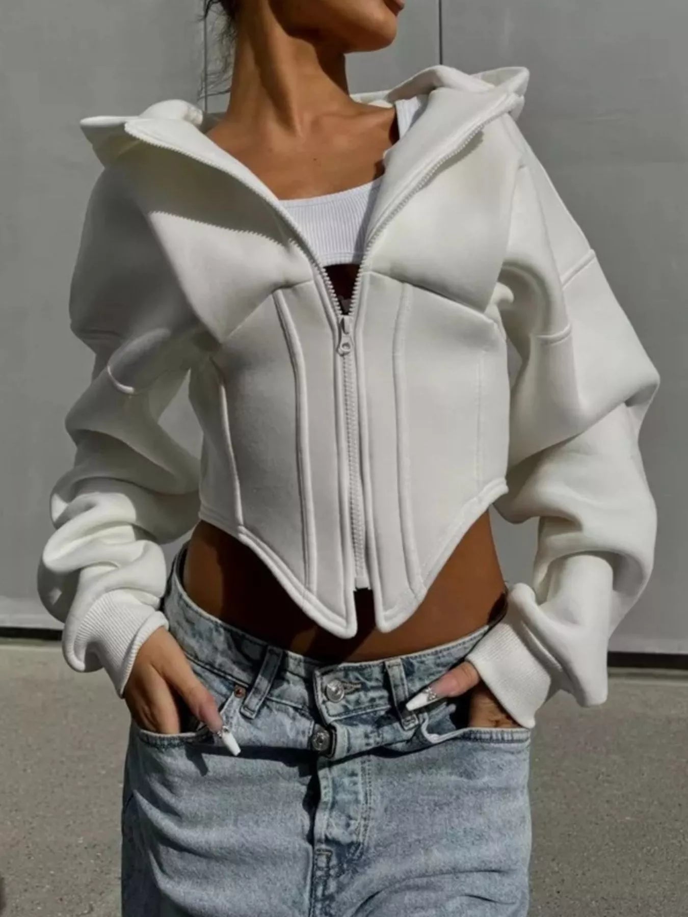 Zip-Up Cropped Hoodie - RichDrip