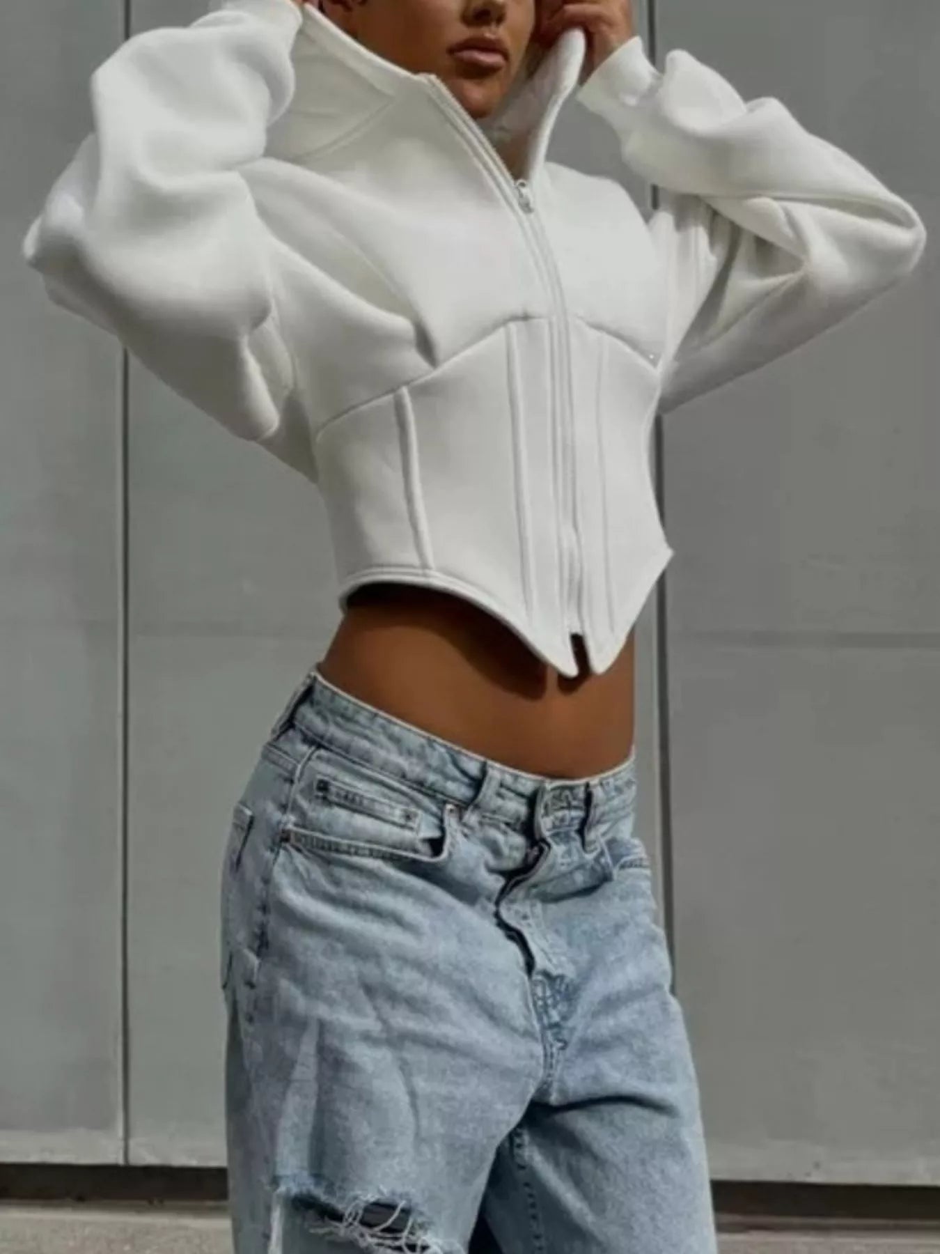 Zip-Up Cropped Hoodie - RichDrip